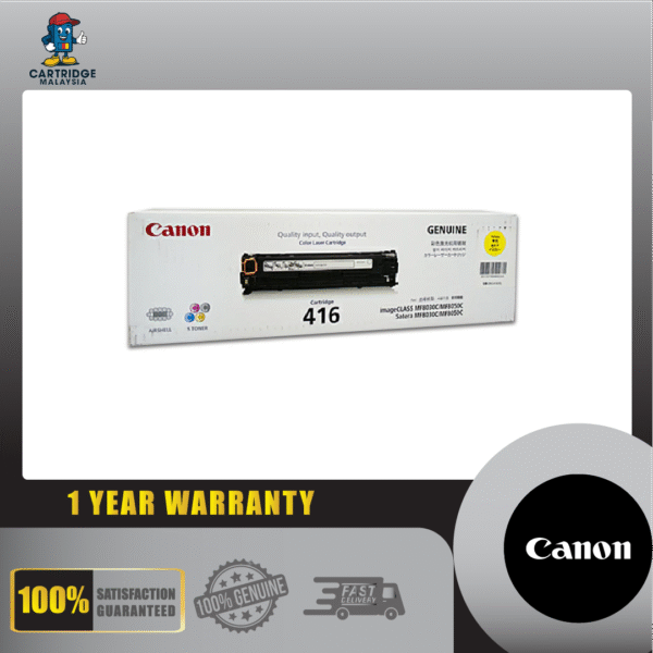 Cart 416 / Canon 416 YELLOW Laserjet Toner Cartridge