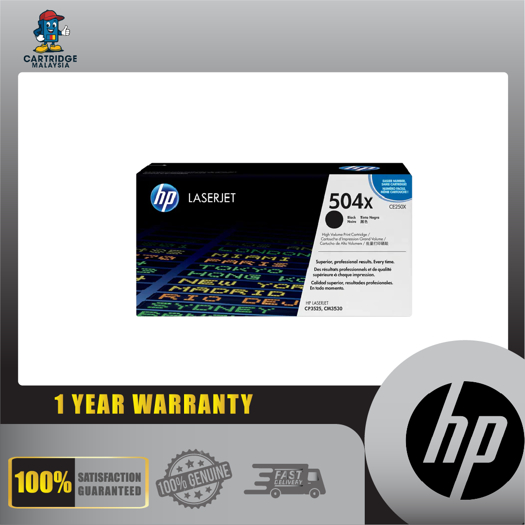 CE250X HP 504X CP3525-CM3530 MFP Black Print Cartridge