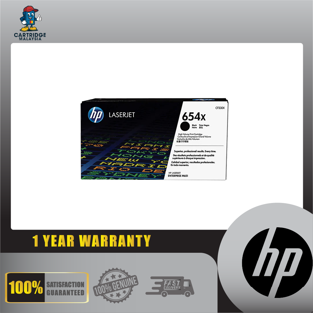 CF330X HP 654X Black LaserJet Toner Cartridge