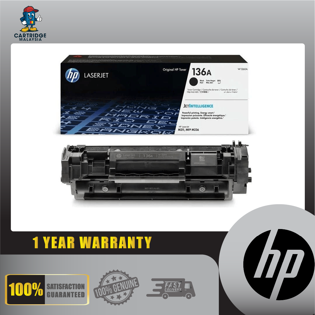 HP 136A Black Original LaserJet Toner Cartridge W1360A