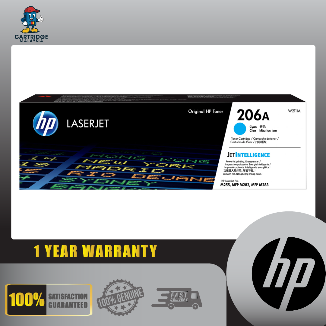 HP 206A Original Cyan LaserJet Toner Cartridge W2111A