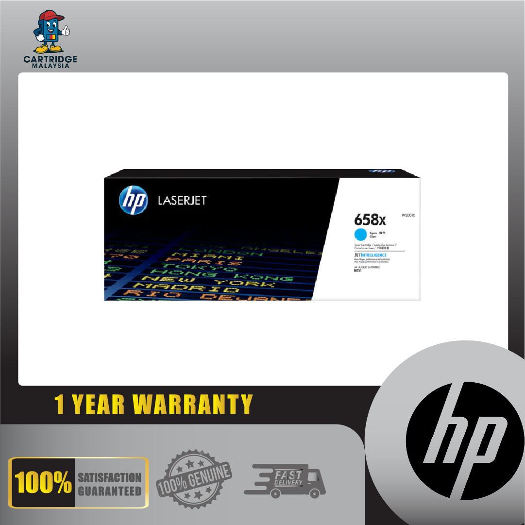 W2001X HP 658X Cyan LaserJet Toner Cartridge