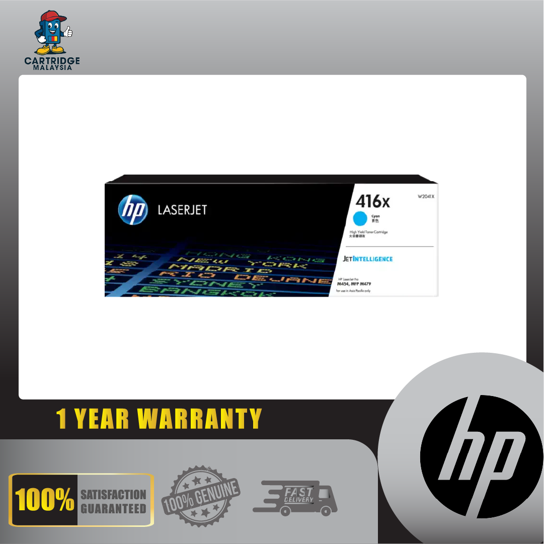 W2041X HP 416X Cyan LaserJet Toner Cartridge