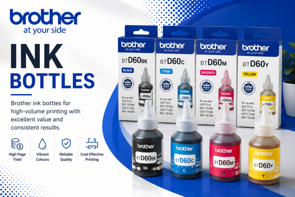 Brother refill ink bottles for Brother Ink Tank printers.