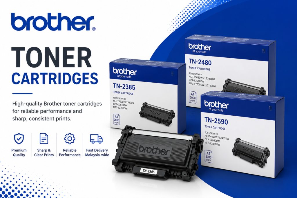 Brother genuine and compatible toner cartridges in Malaysia.